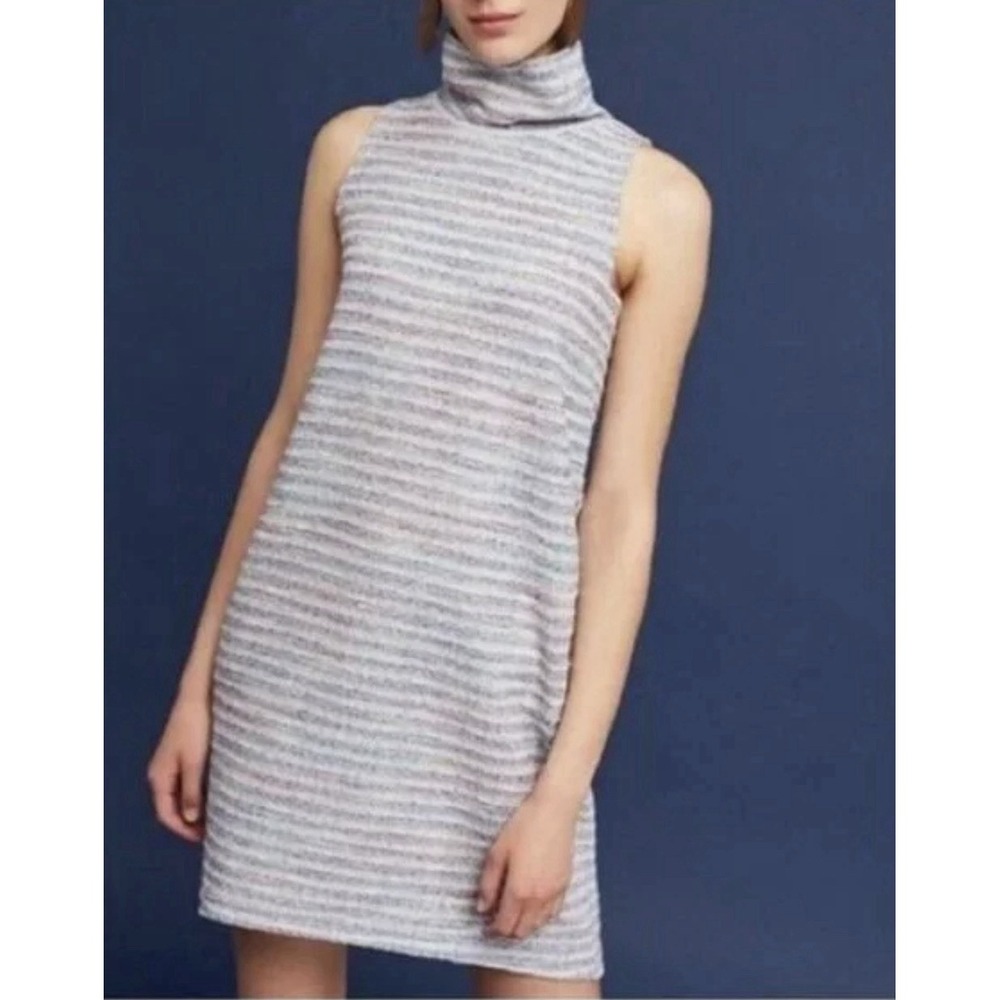 Anthropologie Akemi + Kin Turtleneck Tweed Dress Sz L Spring Transitional Sweate